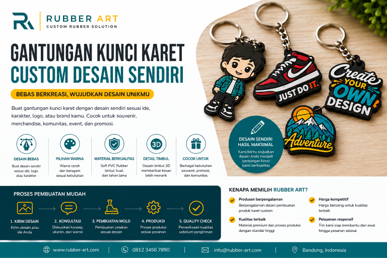 Gantungan Kunci Karet Custom Desain Sendiri