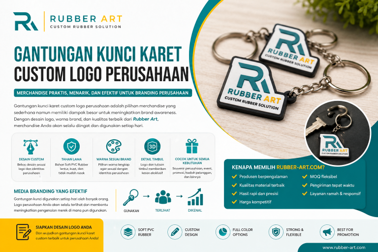 Gantungan Kunci Karet Custom Logo Perusahaan
