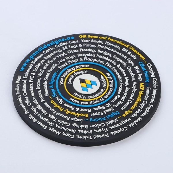 Souvenir tatakan gelas karet custom berbahan Soft PVC berkualitas. Cocok untuk merchandise perusahaan, event, cafe, restoran, dan branding. Pesan di rubber-art.com.